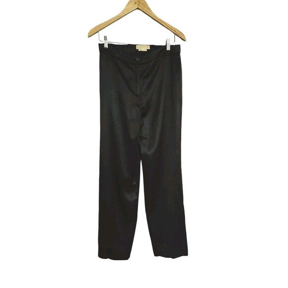 Michael Kors Collection Silk Wool Dress Pants Women's 10 Black Made In Italy - Picture 1 of 6